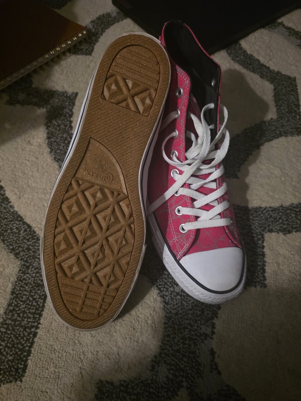 Pink, White And Black ALL STAR CONVERSE High-Top Canvas Sneakers - Pink